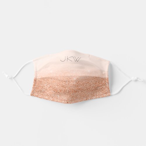 Rose GOLD Mongram Name GLITTER OMBR Cloth Adult Cloth Face Mask