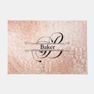 Rose Gold Monogram B Doormat