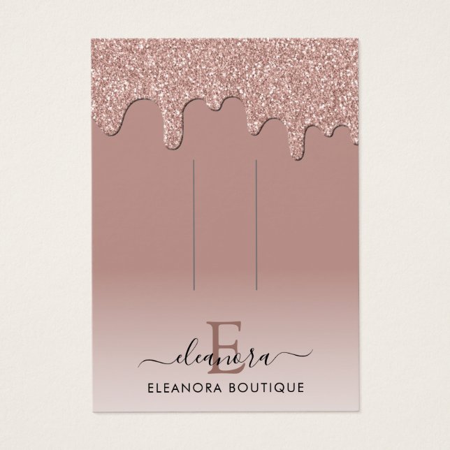 Rose Gold Monogram Branding Hair Clip Display (Front)