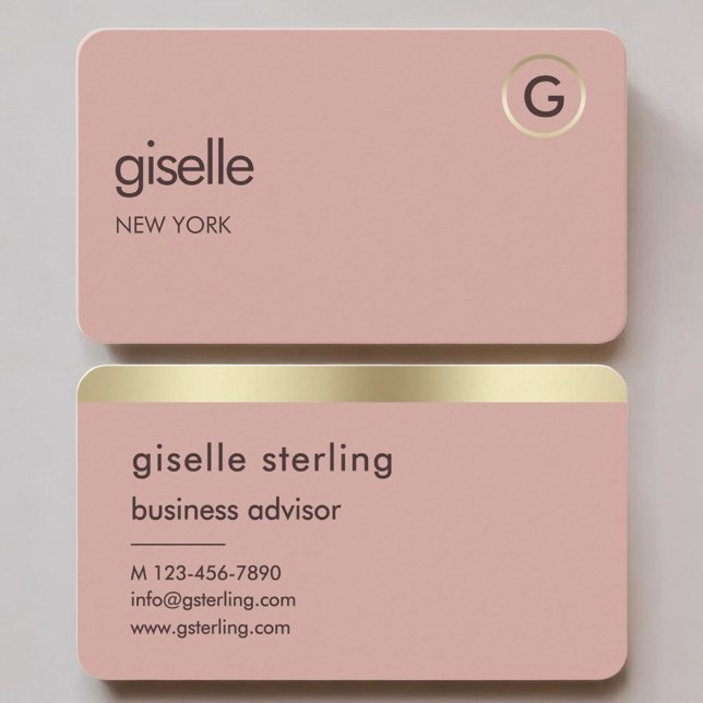 Rose Gold Monogram  Business Card (Creator Uploaded)