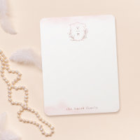 Rose gold monogram crest personalized Stationery