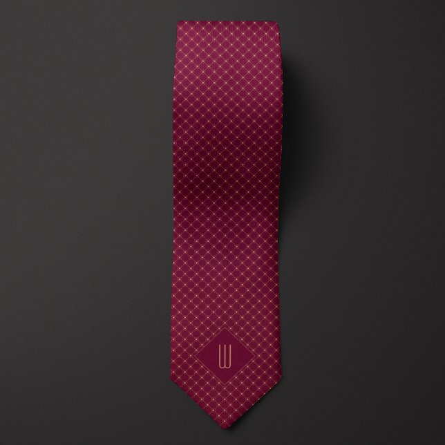 Rose Gold Monogram Diamond Pattern Neck Tie (Creator Uploaded)