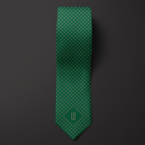 Rose Gold Monogram Diamond Pattern Neck Tie