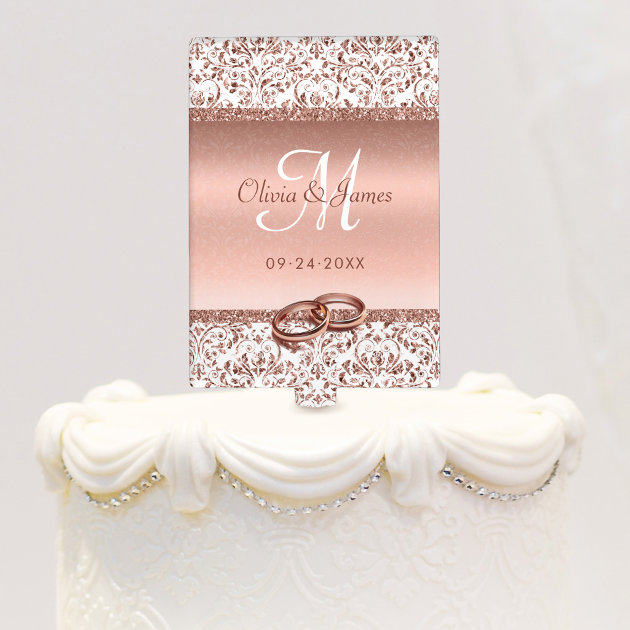 Buttercream Wedding Cake with Rose Gold Drip No.W107 - Creative Cakes