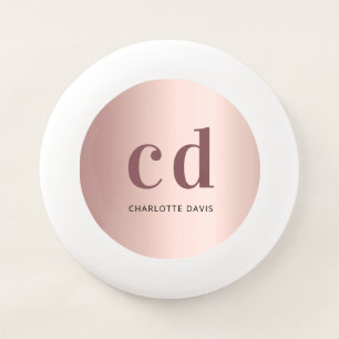 Rose gold monogram initials Wham-O frisbee