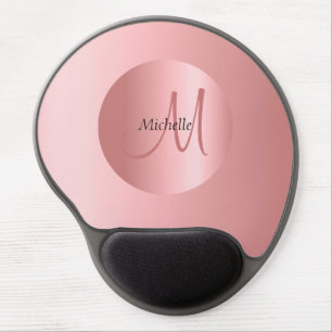 Rose Gold Monogram Modern Elegant Template Gel Mouse Pad