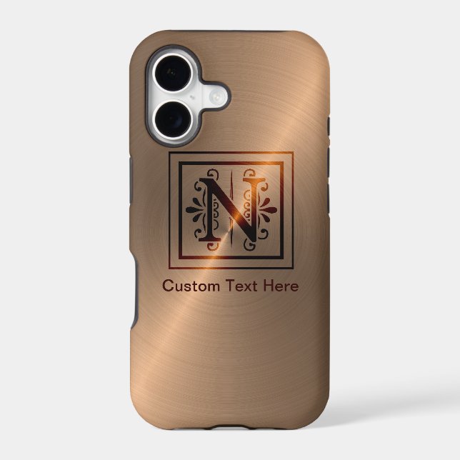 Rose Gold Monogram N Iphone Case (Back)