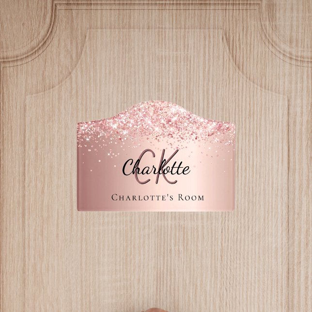 Rose gold monogram name door sign (Creator Uploaded)