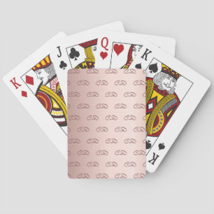 Rose gold monogram pattern initials luxurious poker cards