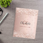 Rose gold monogram pink script 2025 planner<br><div class="desc">A rose gold background with rose gold and pink confetti.  Personalize and add your monogram initials,  name and a title/year 20XX (or any year)  Your monogram initials as a pattern on the background.</div>