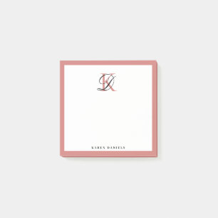 Rose Gold Monogram Post-it Notes