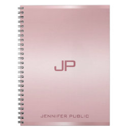 Rose Gold Monogram Template Personalized Classic Notebook
