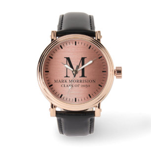 Rose Gold Monogrammed Men's Watch