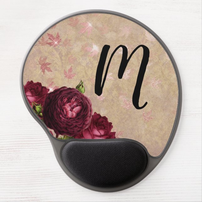 Rose Gold Monogrammed Mousepad Mouse Pad (Front)