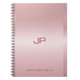 Rose Gold Monogrammed Template Personalized Notebook