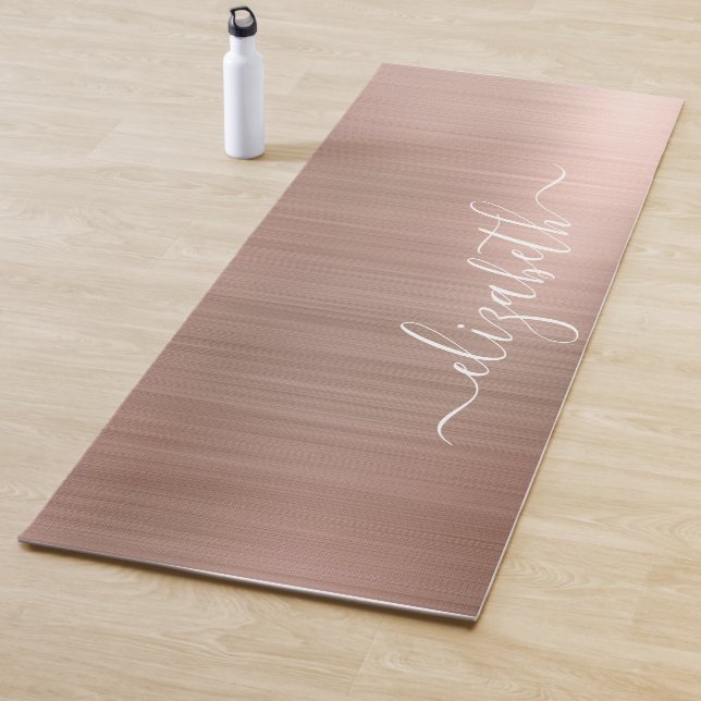Rose Gold Monogrammed Yoga Mat (In Situ)