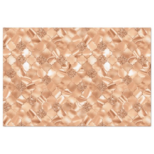 Rose Gold Moroccan Quatrefoil Pattern Tissue Paper