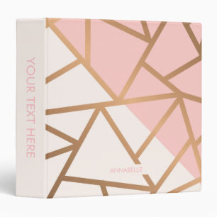 Rose Gold Mosaic 3 Ring Binder