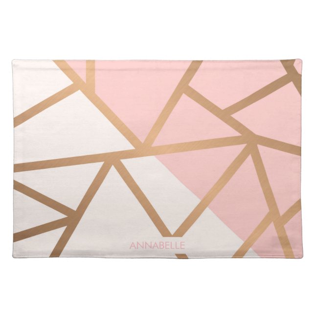Rose Gold Mosaic Cloth Placemat (Front)