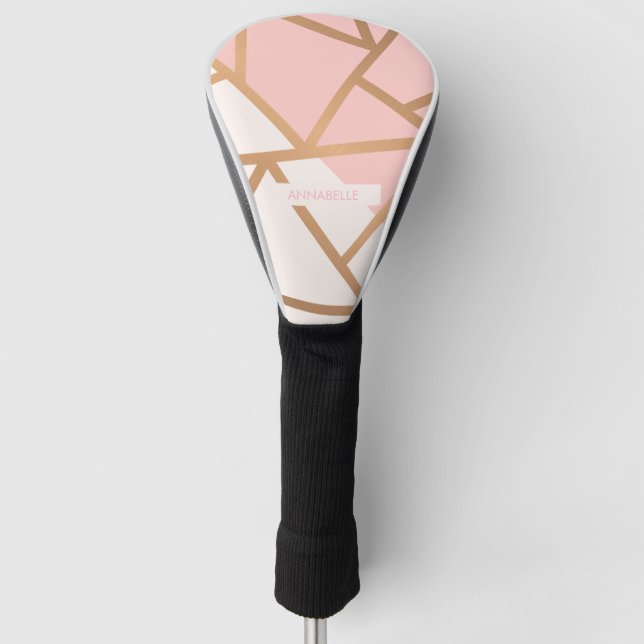 Rose Gold Mosaic Golf Head Cover (Front)