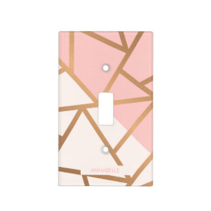 Rose Gold Mosaic Light Switch Cover
