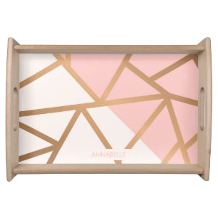 Rose Gold Mosaic Serving Tray