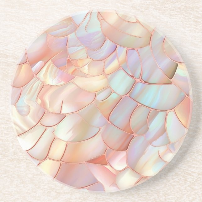 Rose gold mother of pearl  coaster (Front)