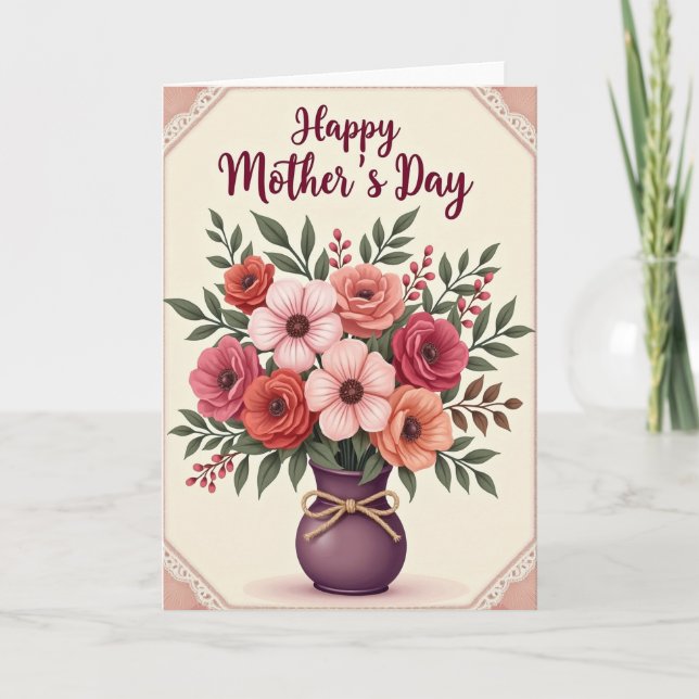 Rose Gold Mothers Day Frame Card (Front)