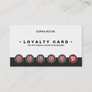 Rose Gold Motif 6 Punch Customer Loyalty Card