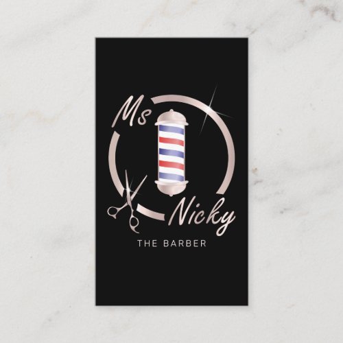 Rose Gold Ms Nicky The Barber Business Card