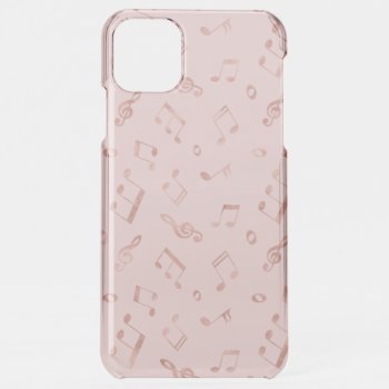 Rose Gold Music Notes Pattern Iphone 11 Pro Max Case by heartlockedcases at Zazzle