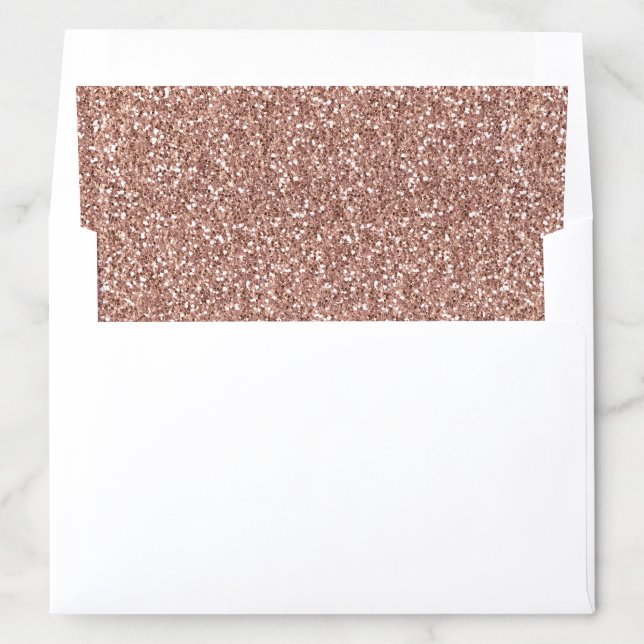 Rose Gold Muted Blush Pink Glitter Envelope Liner (In Envelope)