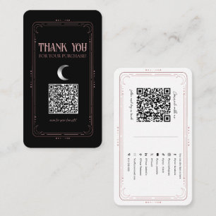 Rose Gold Mystical Magic Occult Social Media QR Business Card