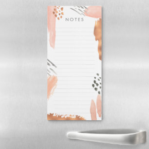 Rose Gold n Blush Abstract Magnetic Notepad