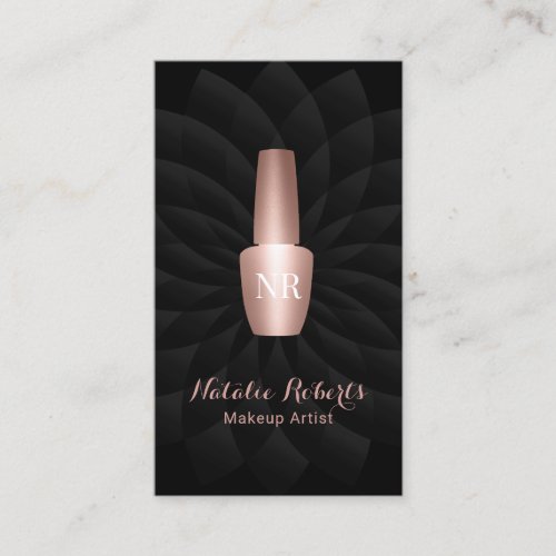 Rose Gold Nail Polish Bottle Salon Makeup Artist Business Card