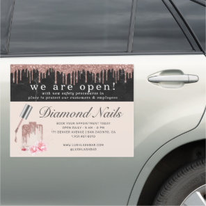 Rose Gold Nail Salon Grand Reopening Car Magnet