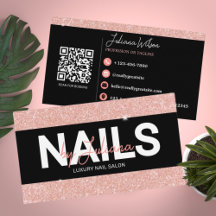 Rose Gold Nail Tech Business Card – Modern Acrylic