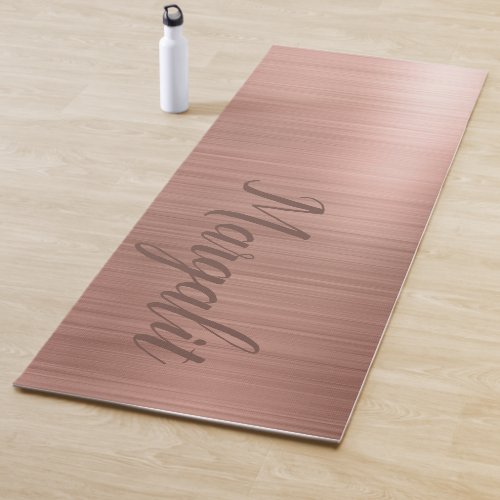 Rose Gold Name Monogram Yoga Mat