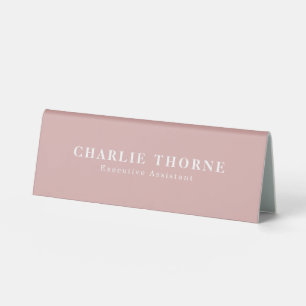 Rose gold name plate for office professionals table tent