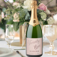 Rose gold name script 21st birthday