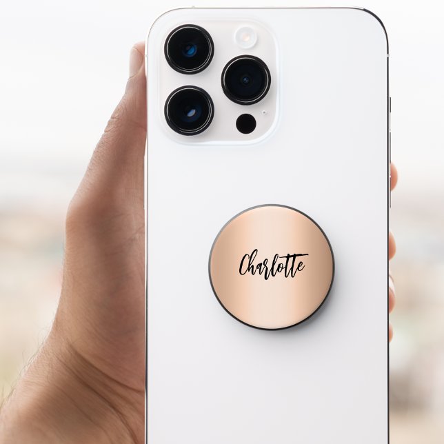 Rose gold name script elegant PopSocket (Creator Uploaded)