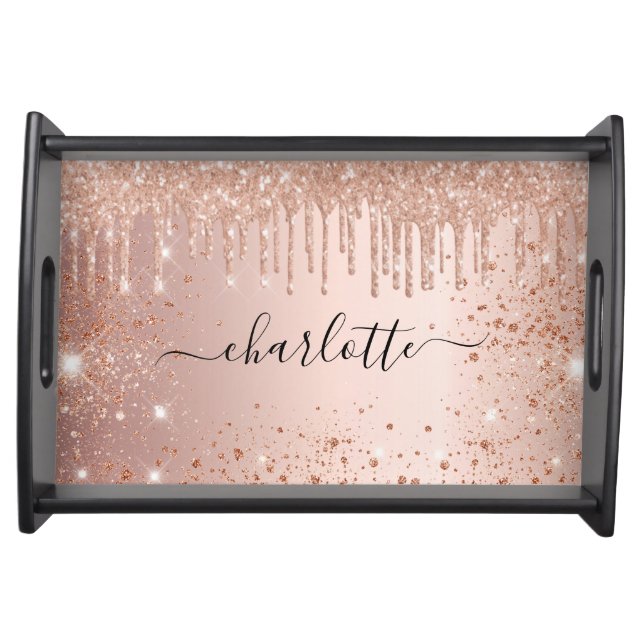 Rose gold name script serving tray (Front)
