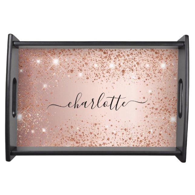 Rose gold name script serving tray (Front)