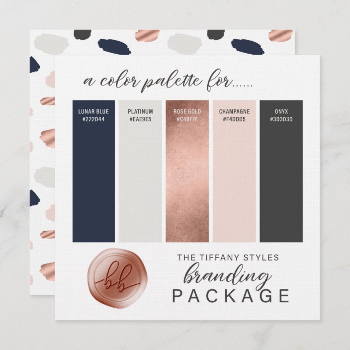 Rose Gold Navy Blue Blush Color Palette Card Zazzle Com Rose Gold Navy Blue Blush Color Palette Card Zazzle Com