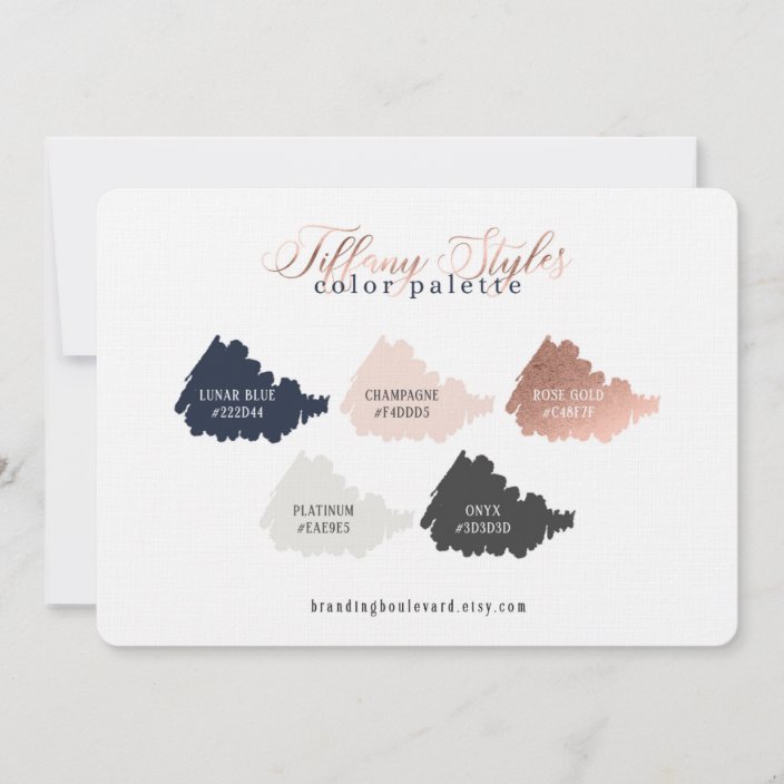 Rose Gold Navy Blue Blush Color Palette Card Zazzle Com Rose Gold Navy Blue Blush Color Palette Card Zazzle Com