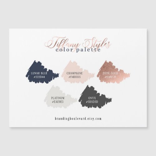 Rose Gold Navy Blue   Pink Color Palette Card