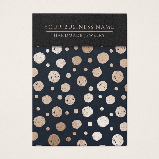 Rose Gold Navy Circles Earring Display Cards (Front)