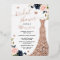 Rose Gold Navy Dress Bridal Shower Foil Invitation