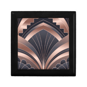 Rose Gold Navy Geometric Fan Neo Deco Art Gift Box