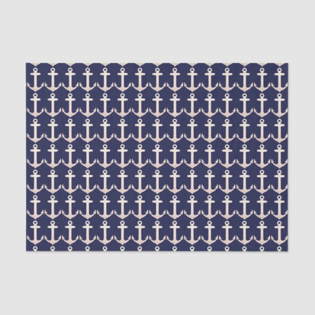 Rose Gold Navy Nautical Tissue Paper (Front)